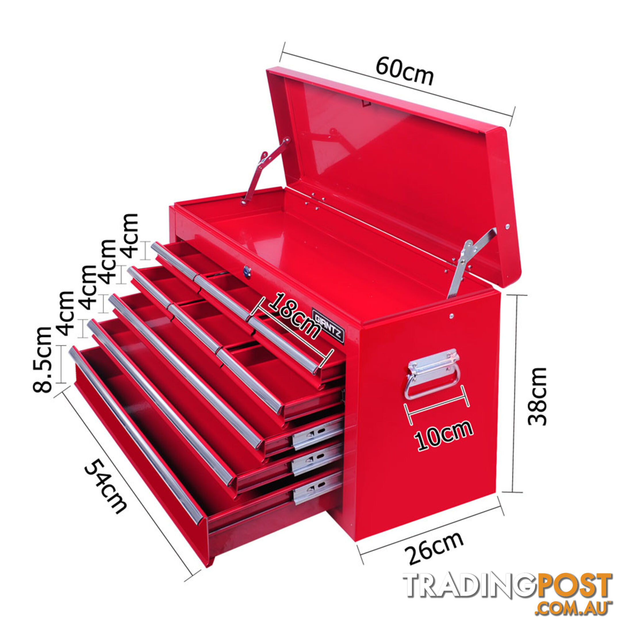 9 Drawers Tool Box Chest Red