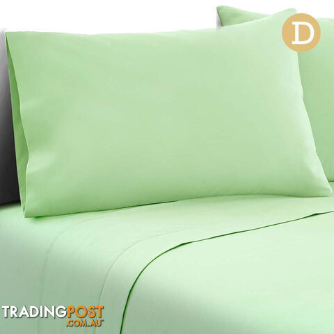 4 Piece Microfibre Sheet Set Double Green