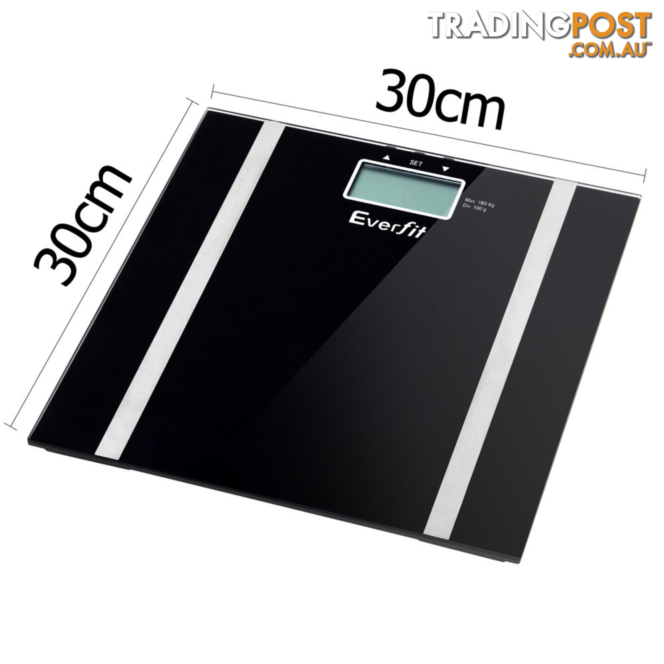 Electronic Digital Body Fat & Hydration Bathroom Glass Scale Black