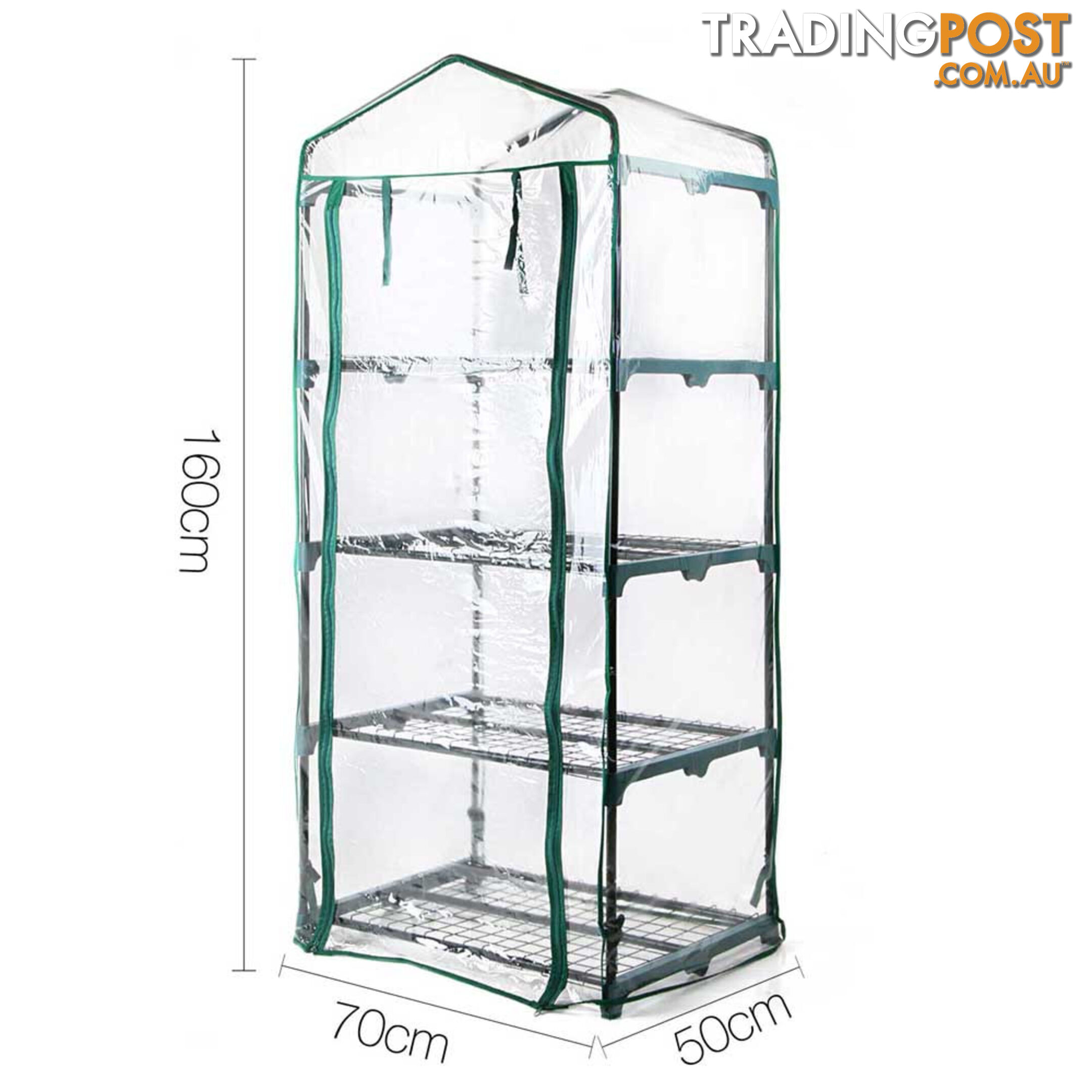 4 Shelf Greenhouse with Transparent PVC Cover