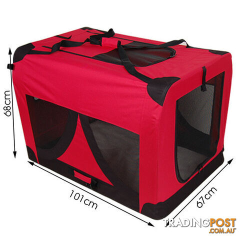 Extra Large Portable Soft Pet Dog Crate Cage Kennel Red