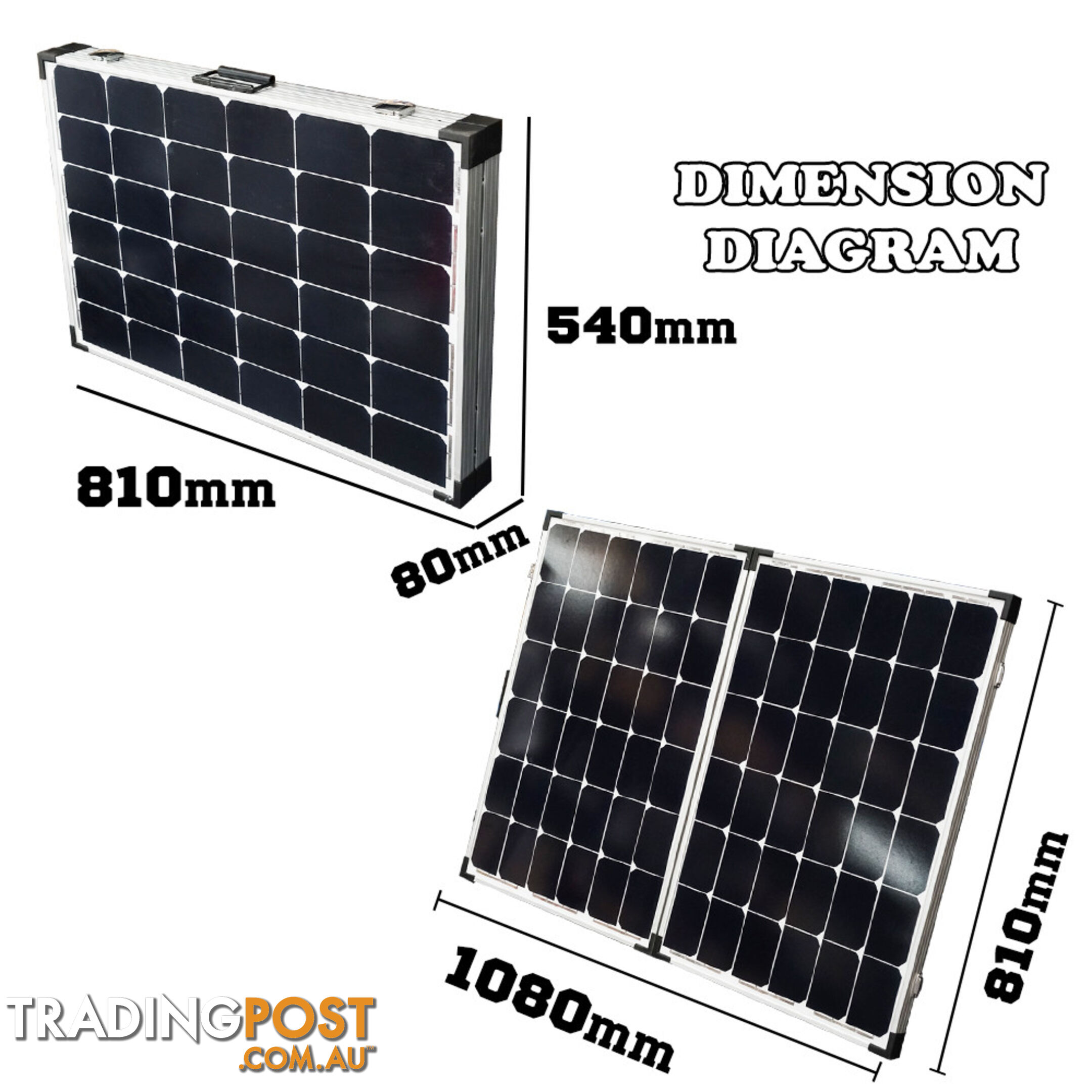 200W Folding Solar Panel Kit Caravan Camping Power 12V Mono Charging Battery