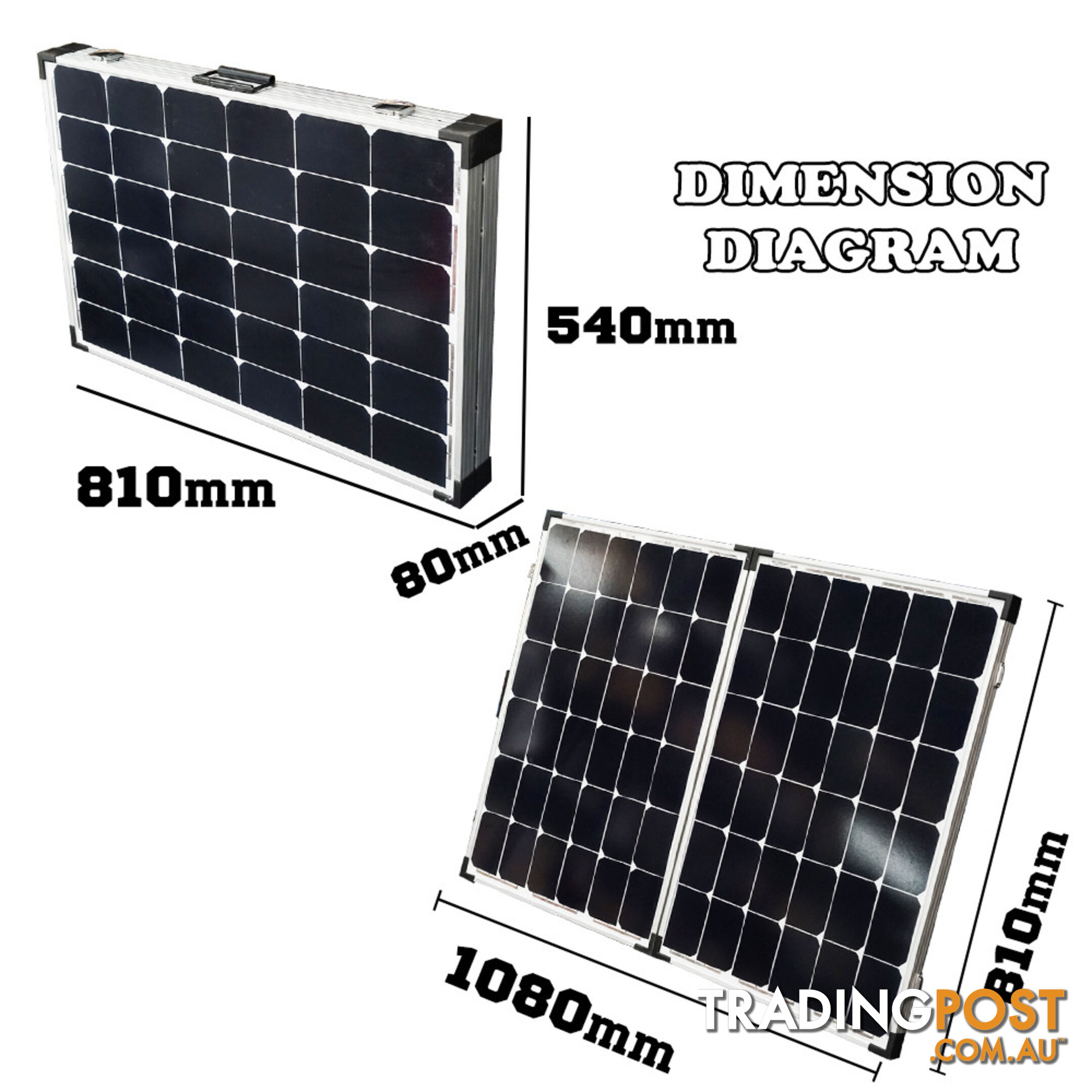 200W Folding Solar Panel Kit Caravan Camping Power 12V Mono Charging Battery