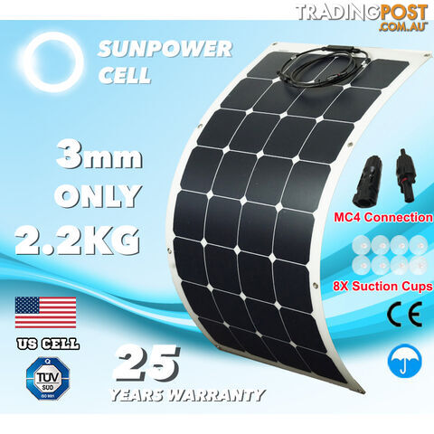 100W 12V FLEXIBLE SOLAR PANEL KIT GENERATOR CARAVAN CAMPING POWER MONO CHARGING