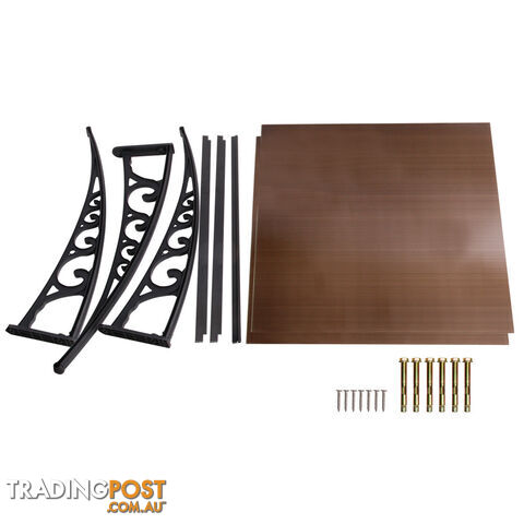 DIY Window Door Awning Cover Brown 100 x 200cm