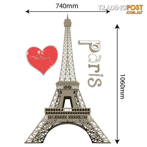 Extra Large Size Paris Eiffel Tower Wall Stickers - Totally Movable