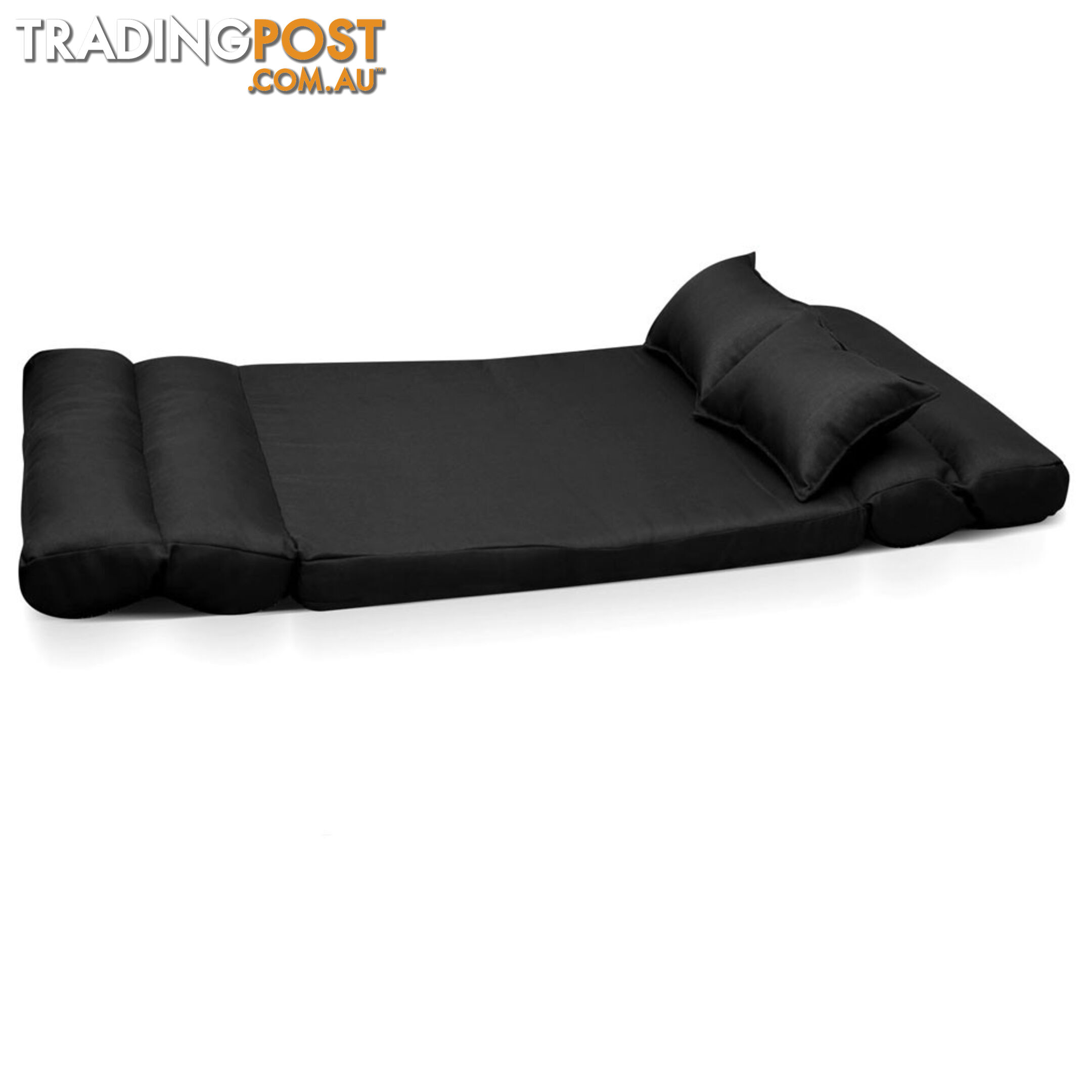 Double Size Adjustable Lounge Sofa - 5 positions Black