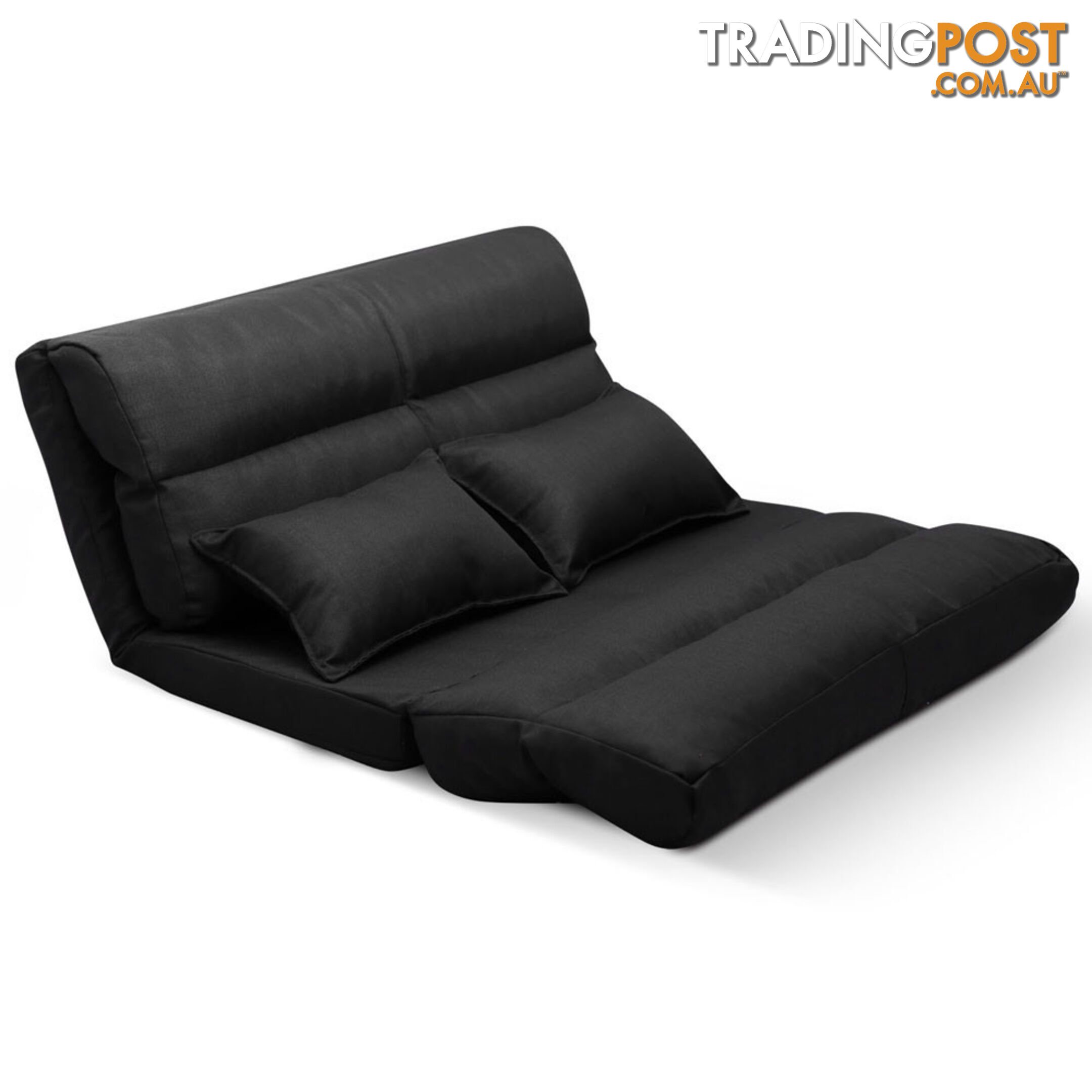 Double Size Adjustable Lounge Sofa - 5 positions Black