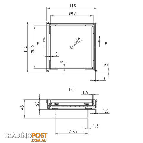 Set of 2 Square Stainless Steel Shower Grate Drain Floor Bathroom 95mm