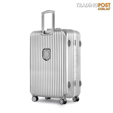 Hard Shell Travel Luggage with TSA Lock Silver