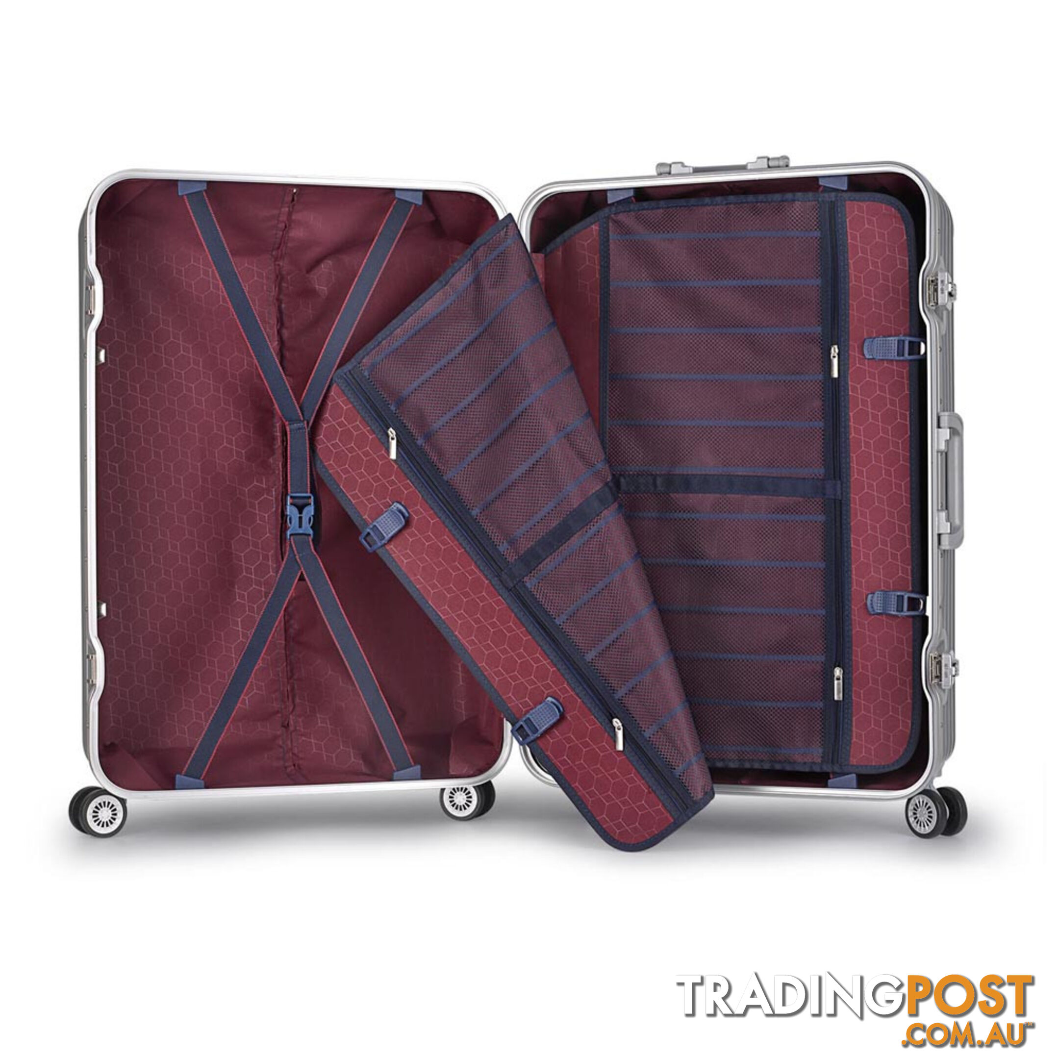 Hard Shell Travel Luggage with TSA Lock Silver