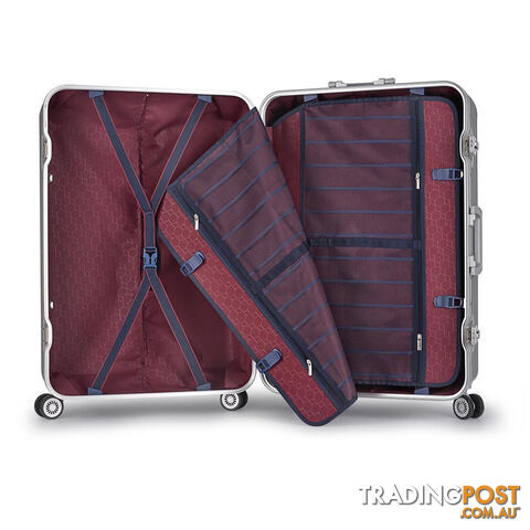 Hard Shell Travel Luggage with TSA Lock Silver