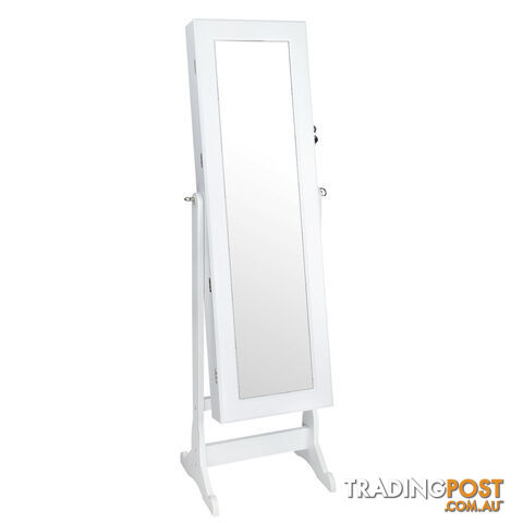 Mirror Jewellery Cabinet Storage 146cm White