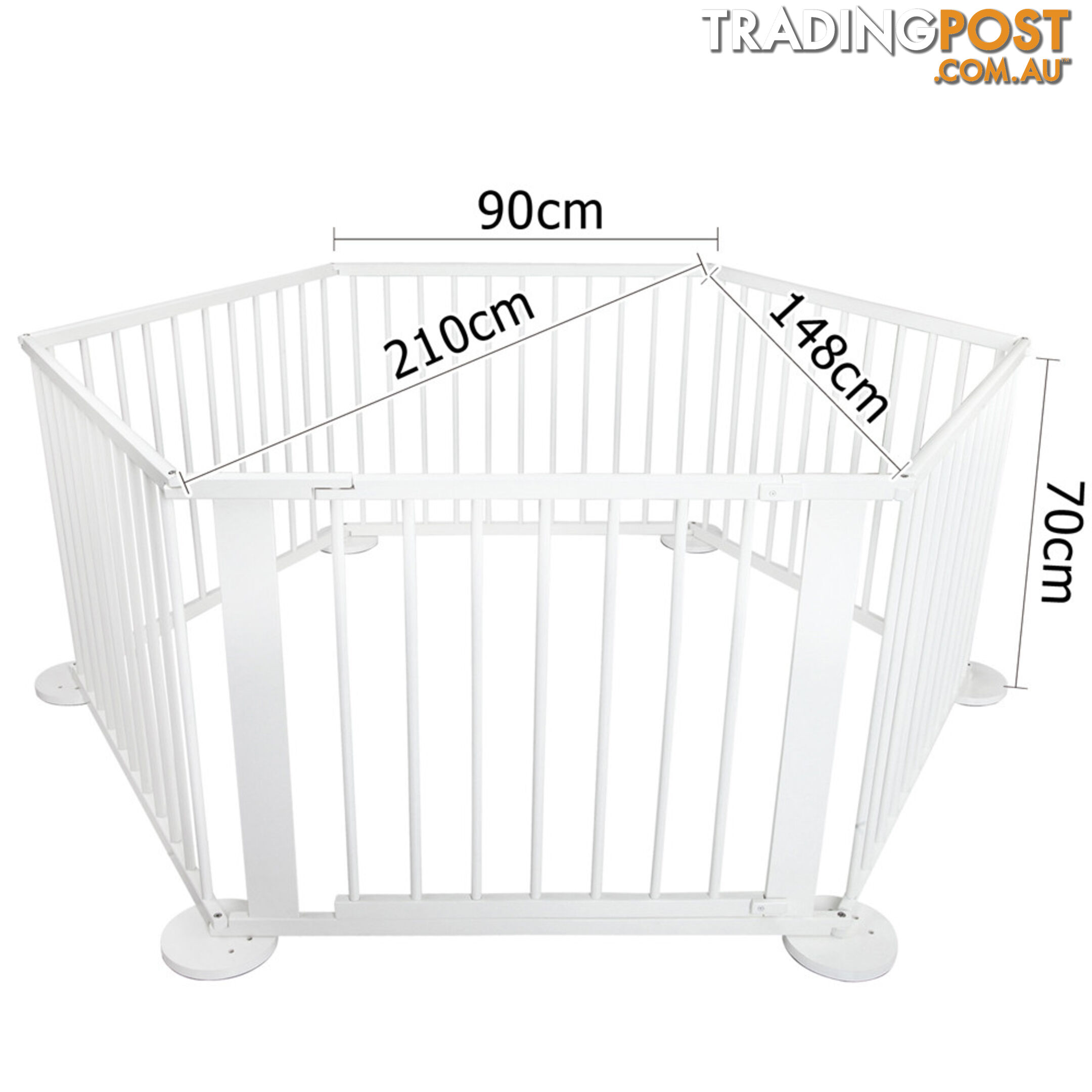 Baby Natural White Wooden Playpen