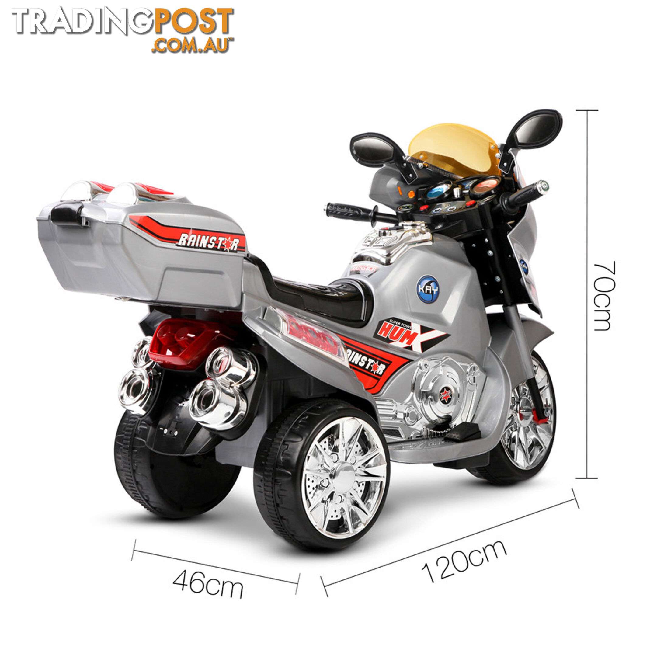 Kids Ride on Motorbike Silver Red