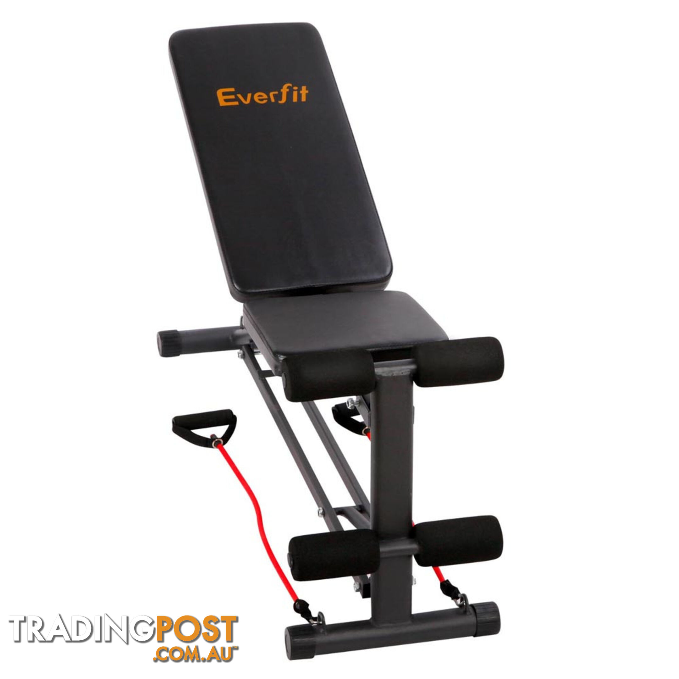 FID Flat Adjustable Bench 150Kg w/ Resistance Bands