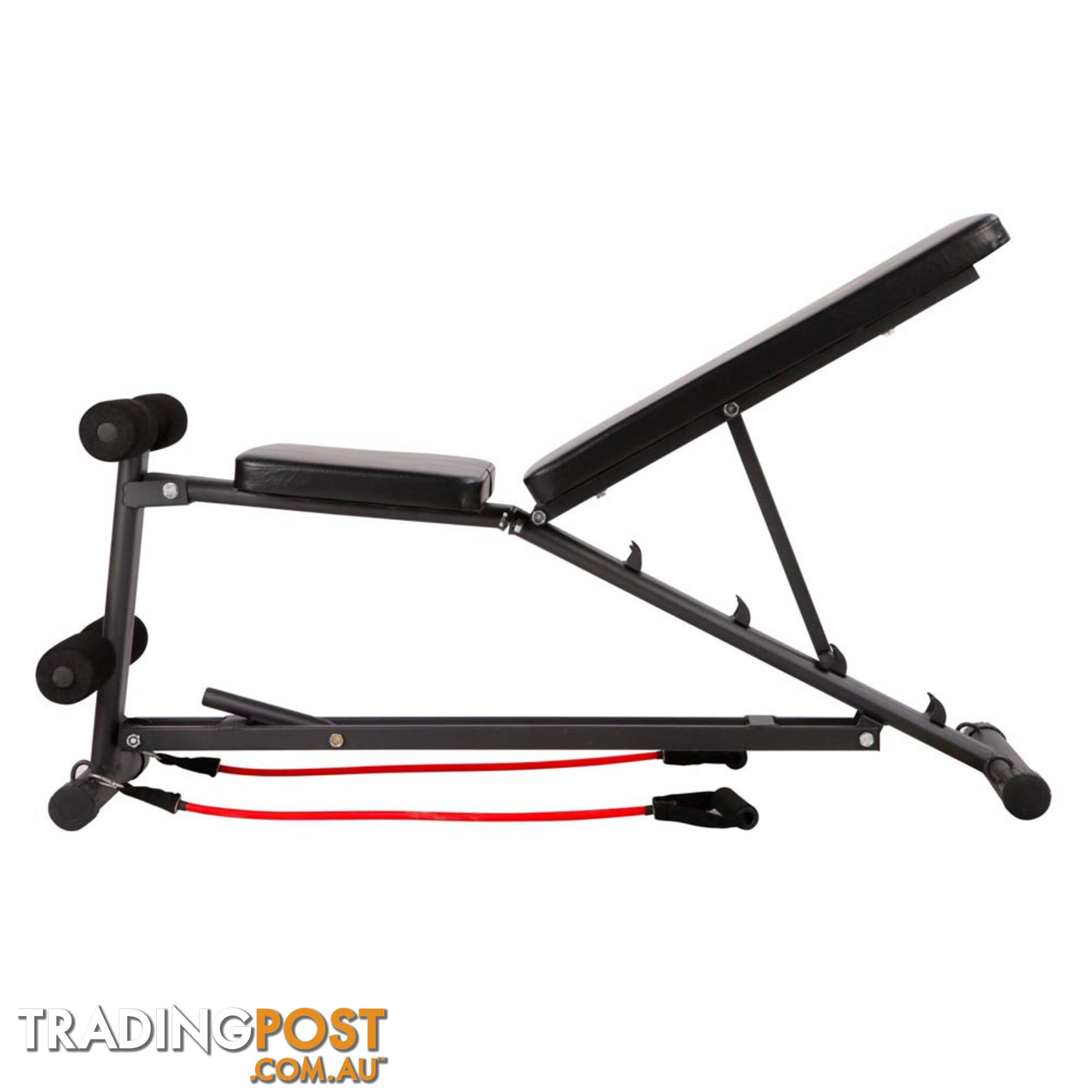 FID Flat Adjustable Bench 150Kg w/ Resistance Bands