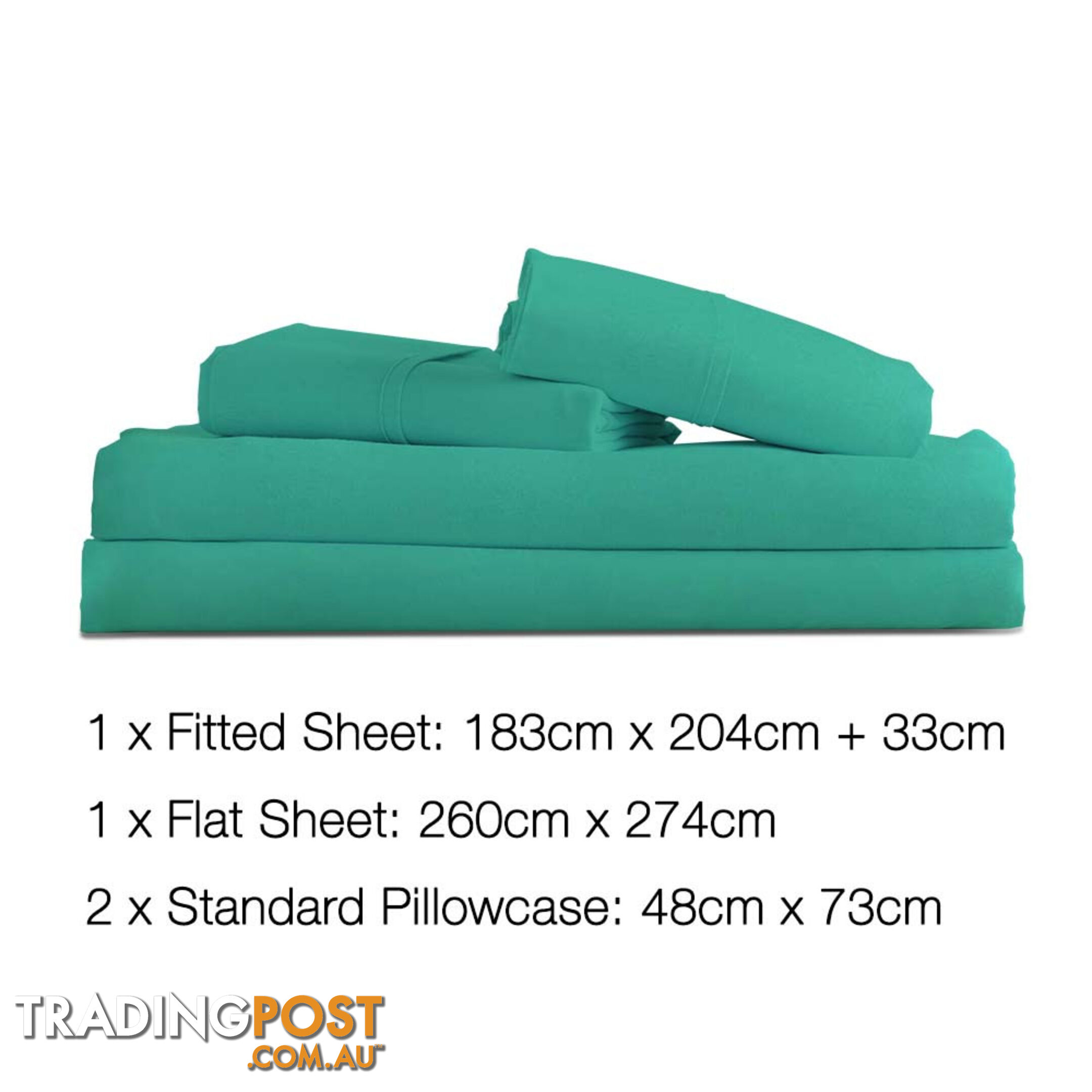 4 Piece Microfibre Sheet Set King  Aqua