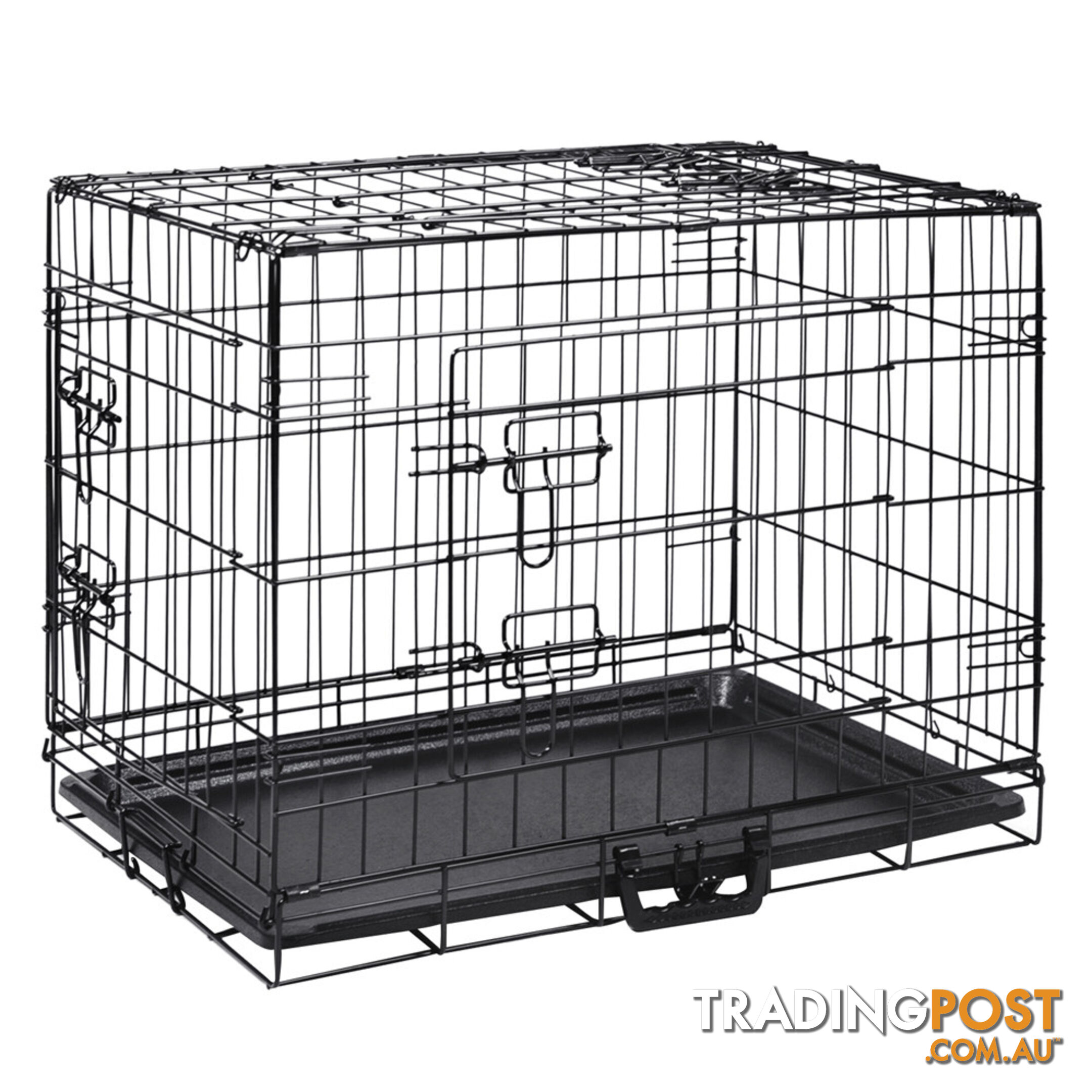 24 Inch Pet Portable Foldable Metal Cage Black