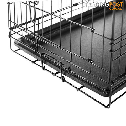 24 Inch Pet Portable Foldable Metal Cage Black