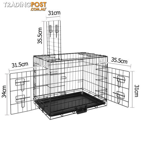 24 Inch Pet Portable Foldable Metal Cage Black