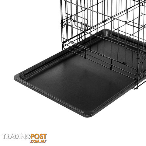 24 Inch Pet Portable Foldable Metal Cage Black