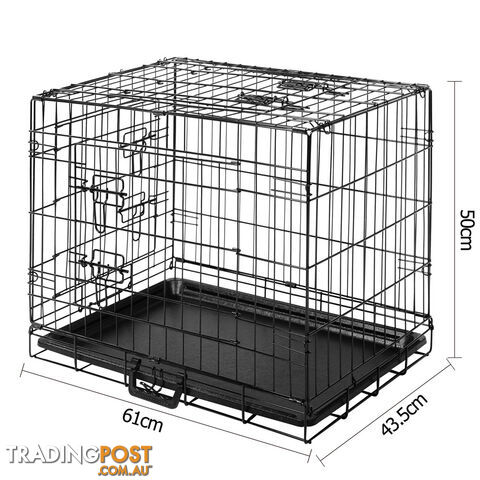 24 Inch Pet Portable Foldable Metal Cage Black