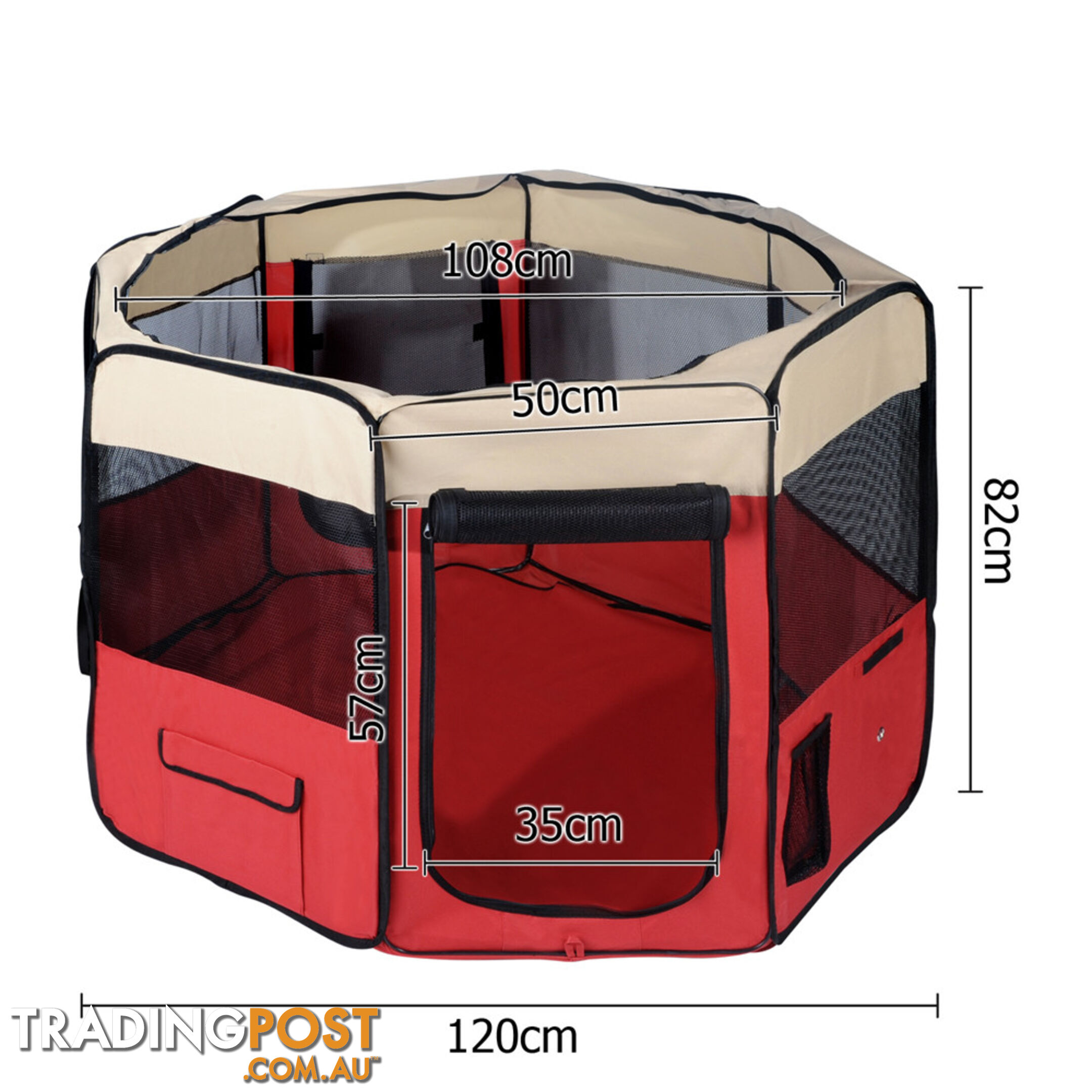 Pet Dog Puppy Cat Exercise Playpen Crate Cage Tent Red