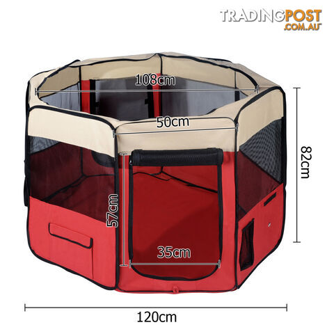 Pet Dog Puppy Cat Exercise Playpen Crate Cage Tent Red