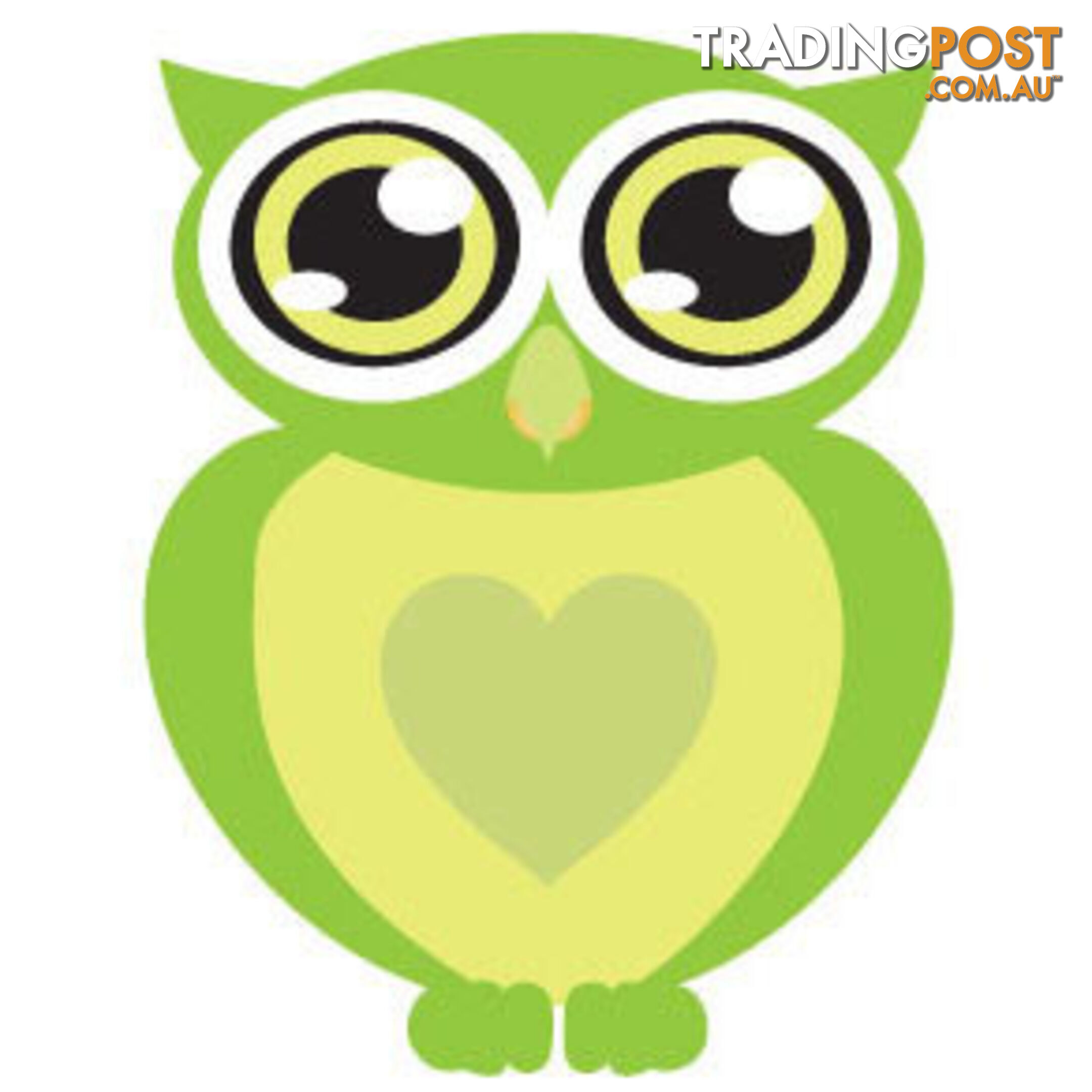 10 X Green owl with big eyes Wall Sticker - Totally Movable