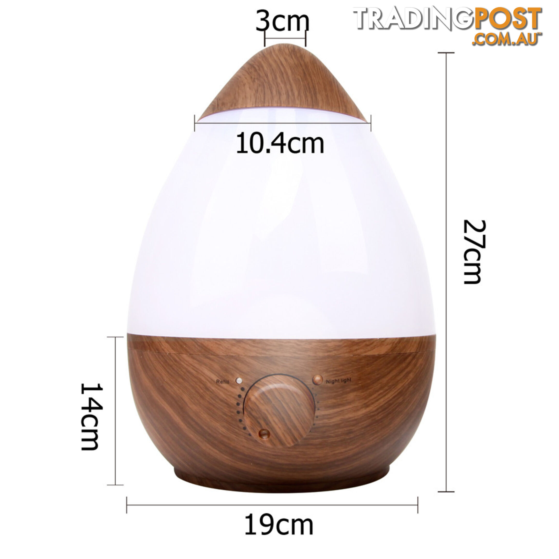 Ultrasonic Cool Mist Air Humidifier 2.3L Natural Wood