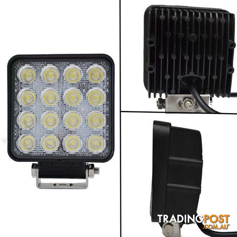 2x 80W LED Work Light Flood Lamp Offroad Tractor Truck 4WD SUV Philips Lumileds