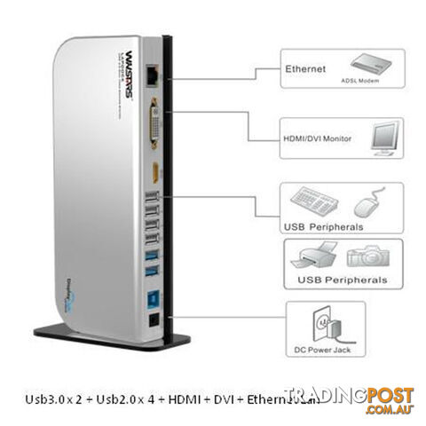 Winstars 7 Port USB 3.0 Hub with Power Adapter - photo 2 of 3