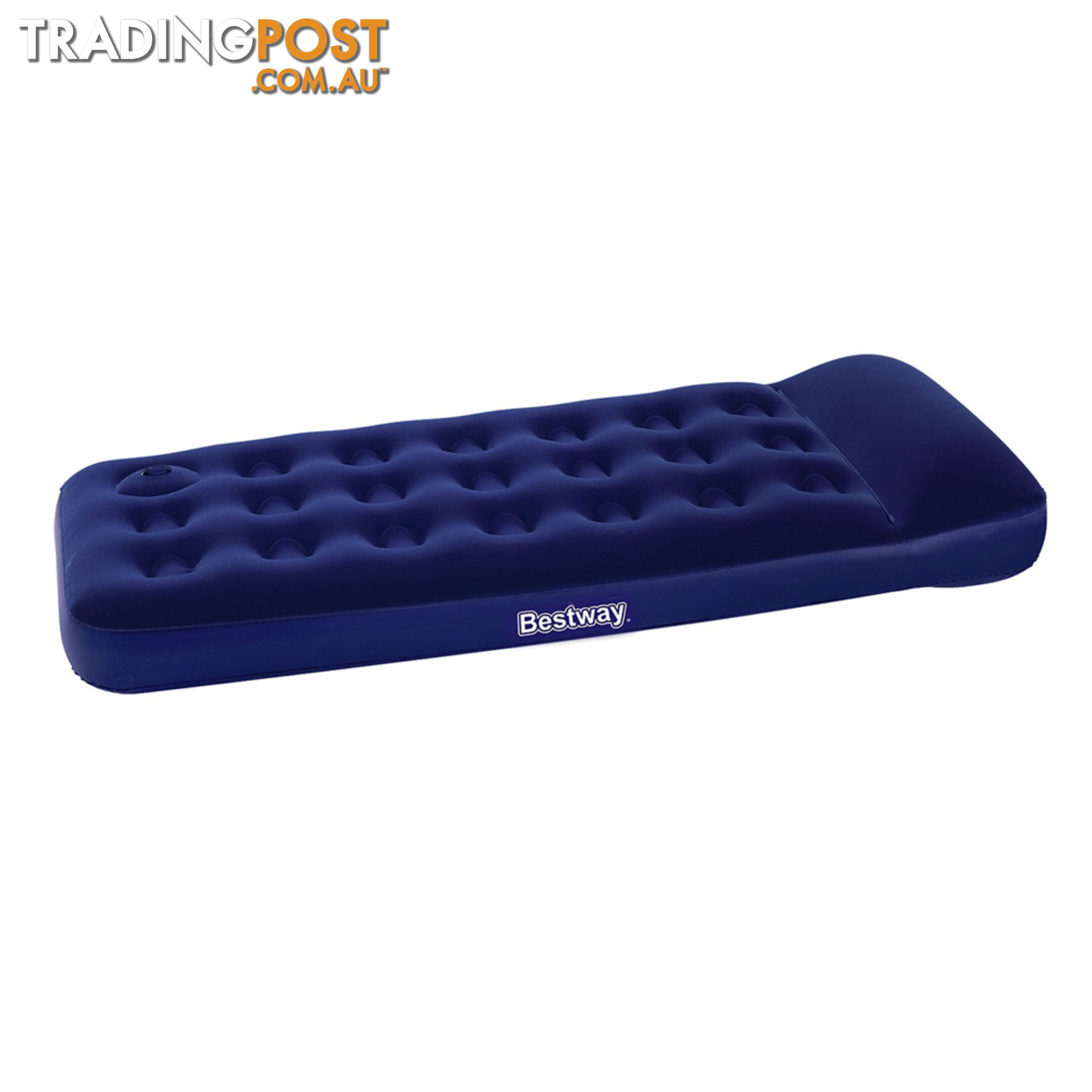 Bestway Single Inflatable Air Mattress Bed w/ Built-in Foot Pump Blue
