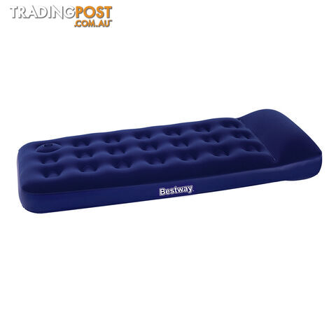 Bestway Single Inflatable Air Mattress Bed w/ Built-in Foot Pump Blue