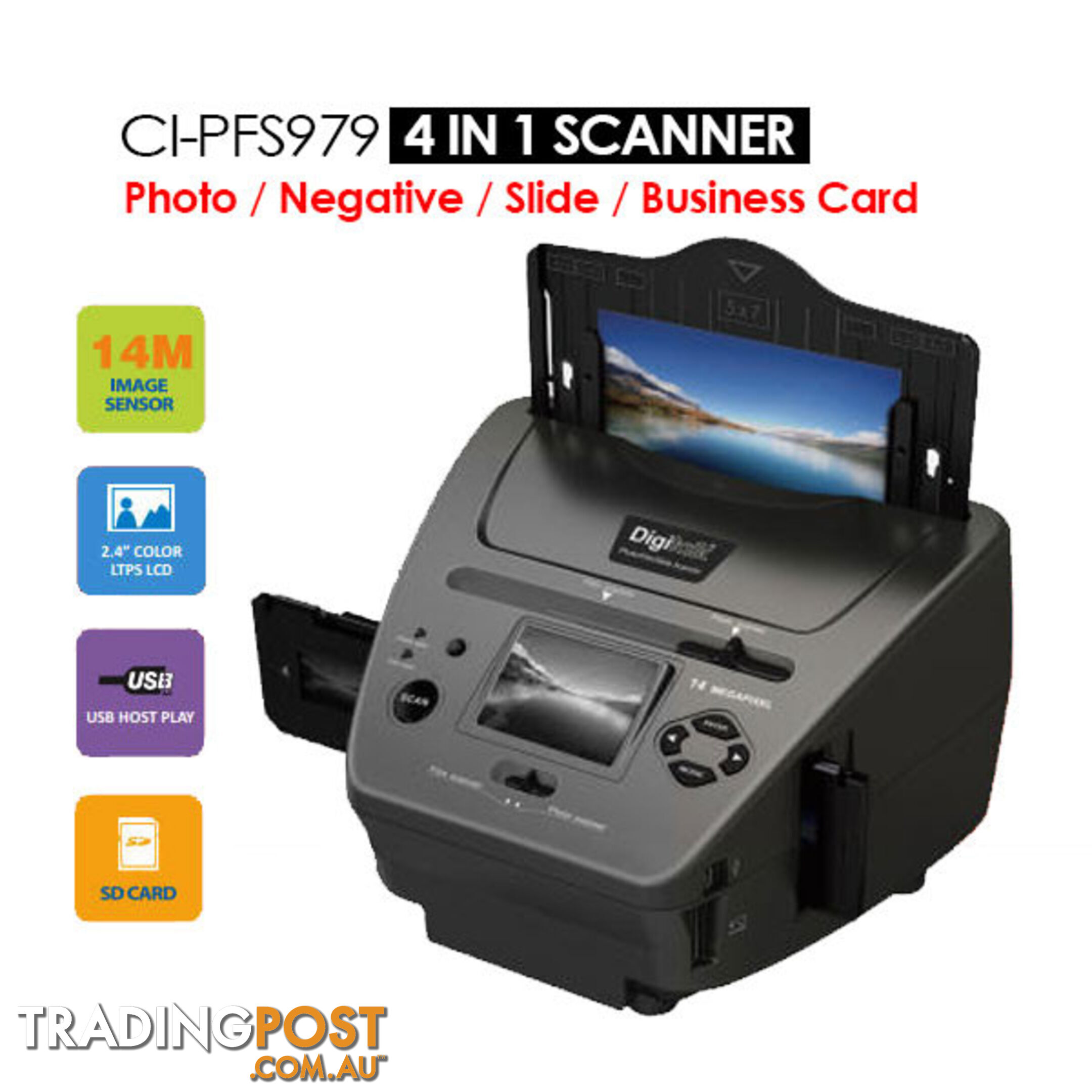 4-IN-1 Combo 14MP Photo/Film/Slide/Business card Scanner