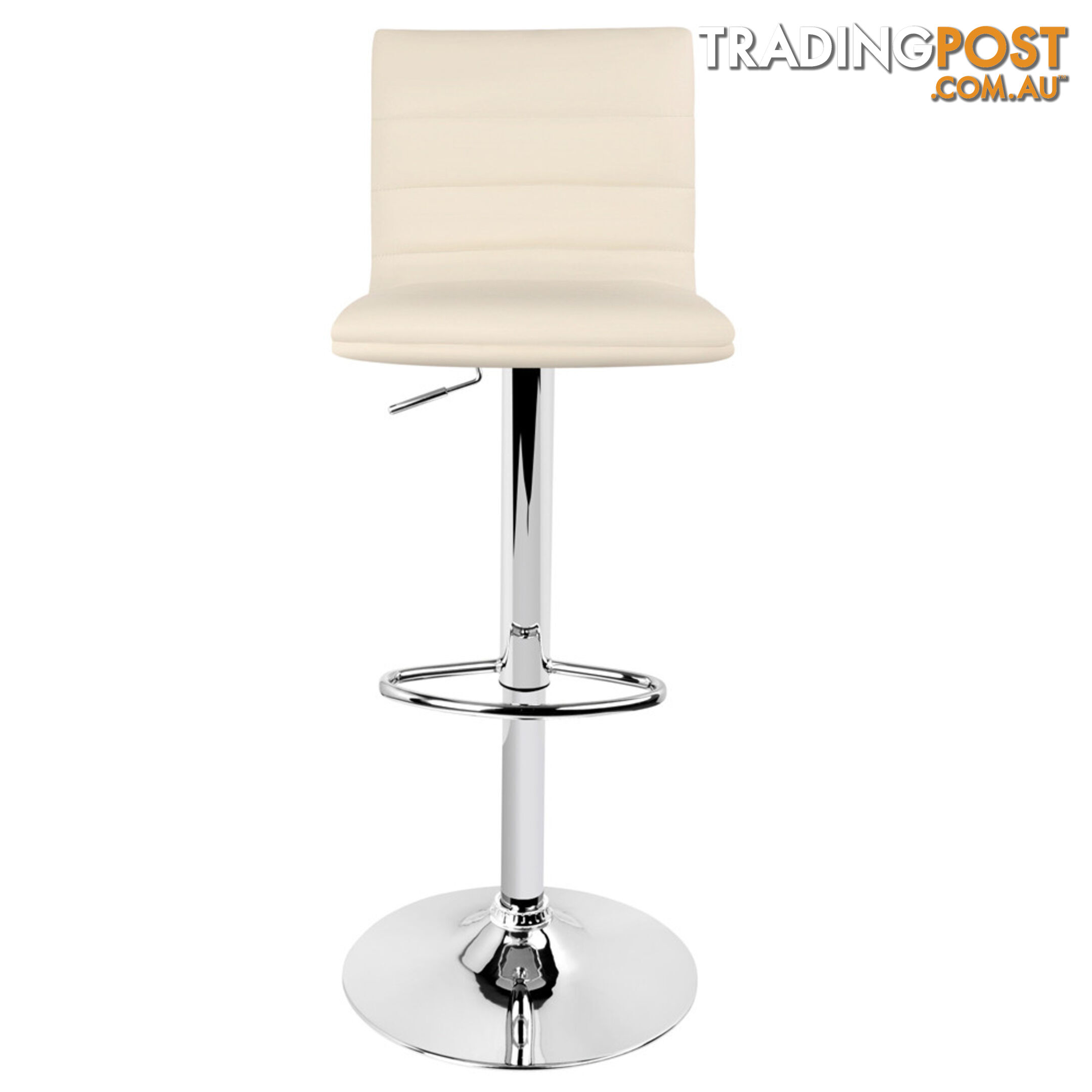 Set of 2 PU Leather Kitchen Bar Stool Beige