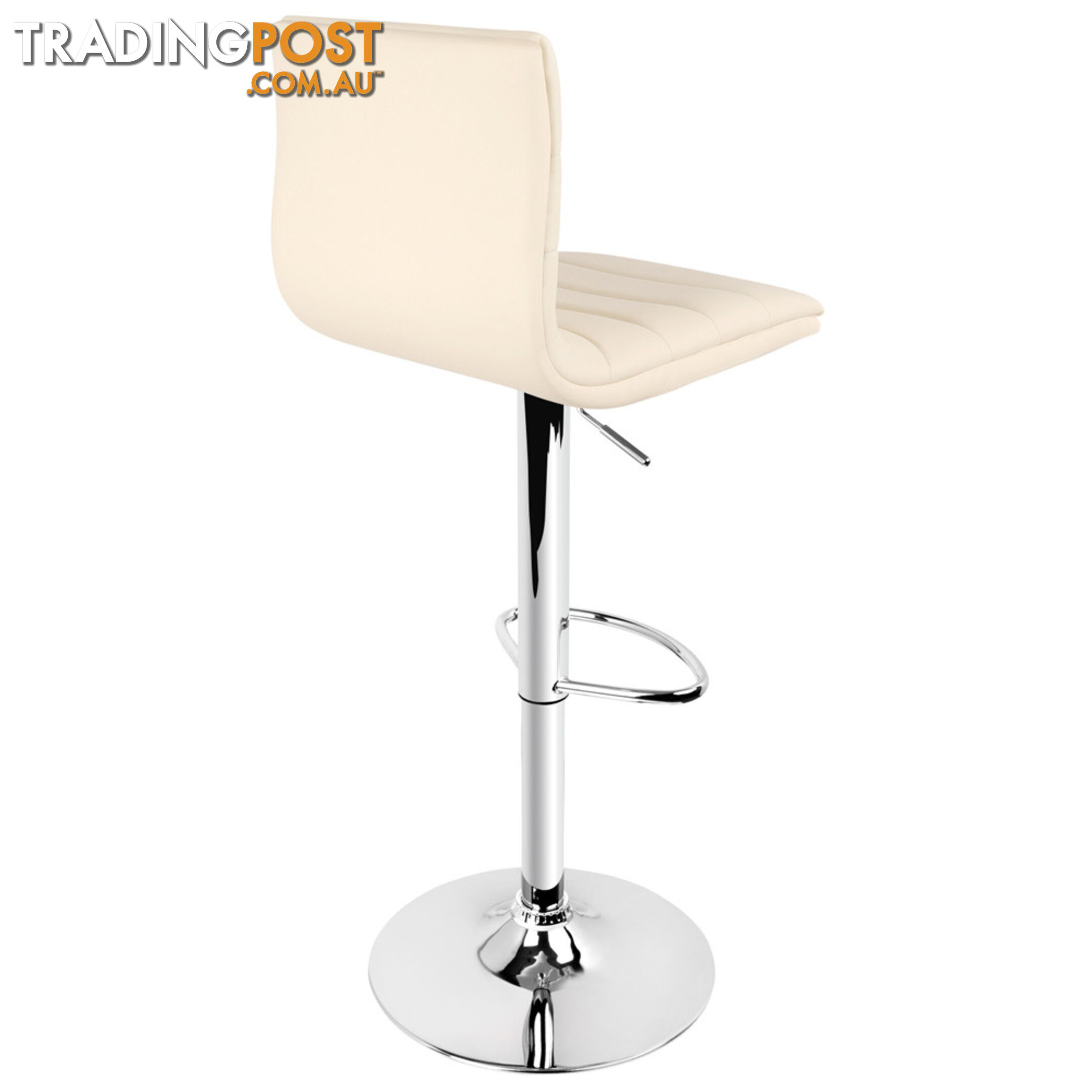 Set of 2 PU Leather Kitchen Bar Stool Beige