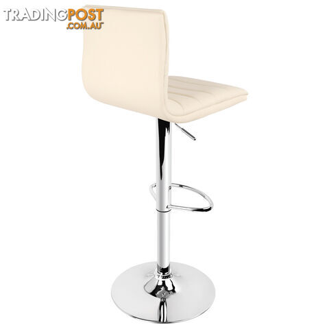 Set of 2 PU Leather Kitchen Bar Stool Beige