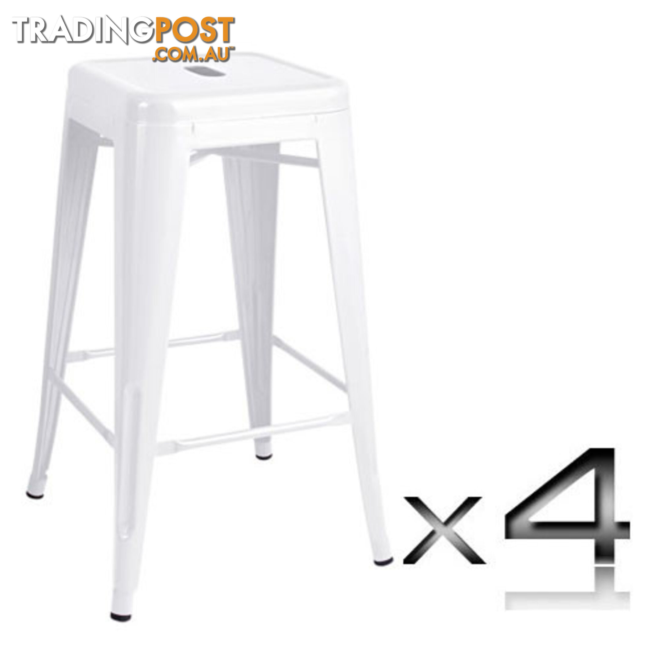 Set of 4 Replica Tolix Kitchen Bar Stool 66cm Yellow