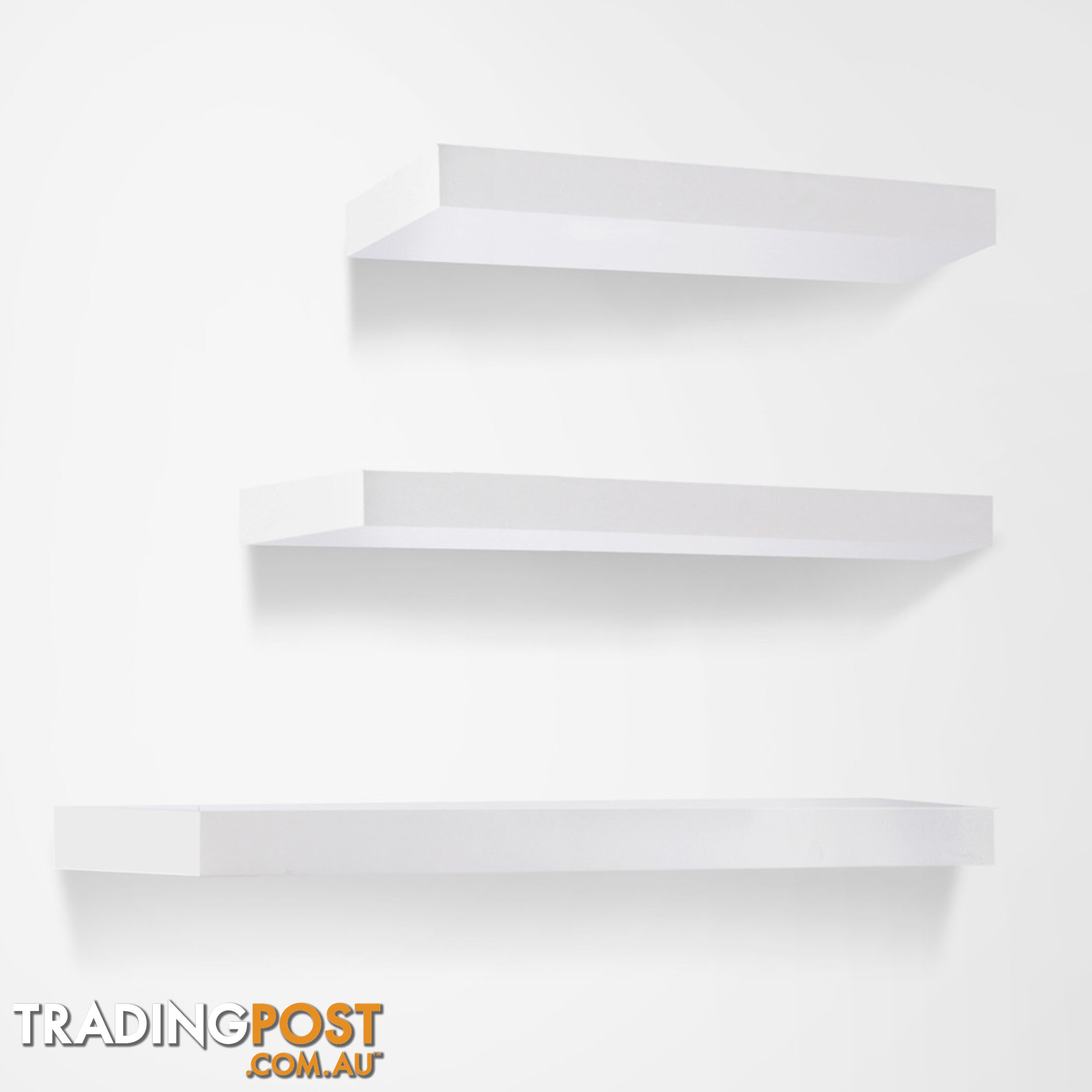 3 pcs Wall Floating Shelf Set Bookshelf Display White