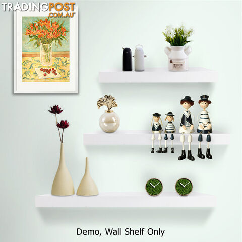 3 pcs Wall Floating Shelf Set Bookshelf Display White