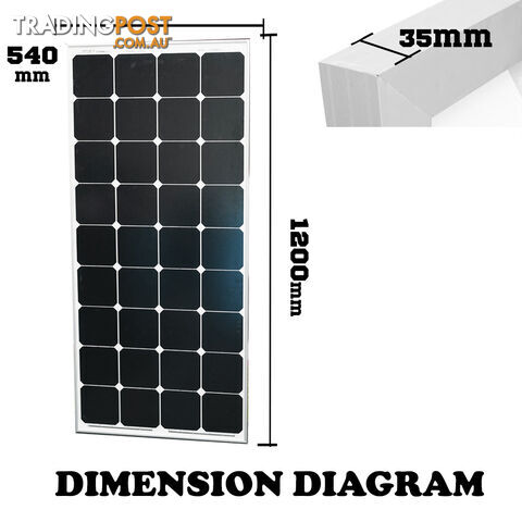 130W 12V Solar Panel Kit Generator Camping Power Mono Charging Battery