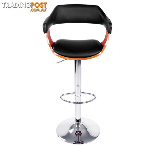 PU Leather Wooden Kitchen Bar Stool Padded Seat Black