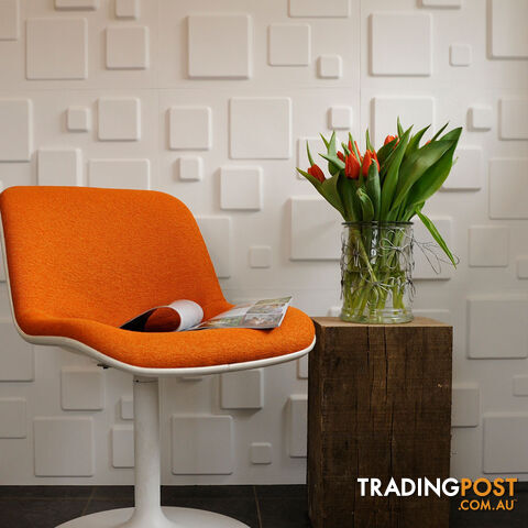 12 Pcs 3D Square Design Wall Panel