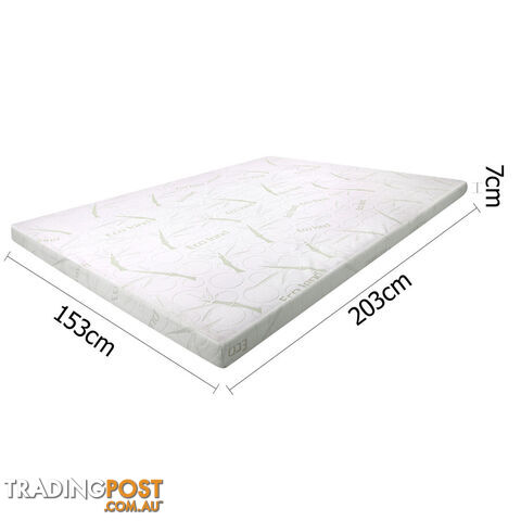 Memory Foam Mattress Topper w/ Bamboo Fabric Cover 7cm Queen - photo 2 of 8