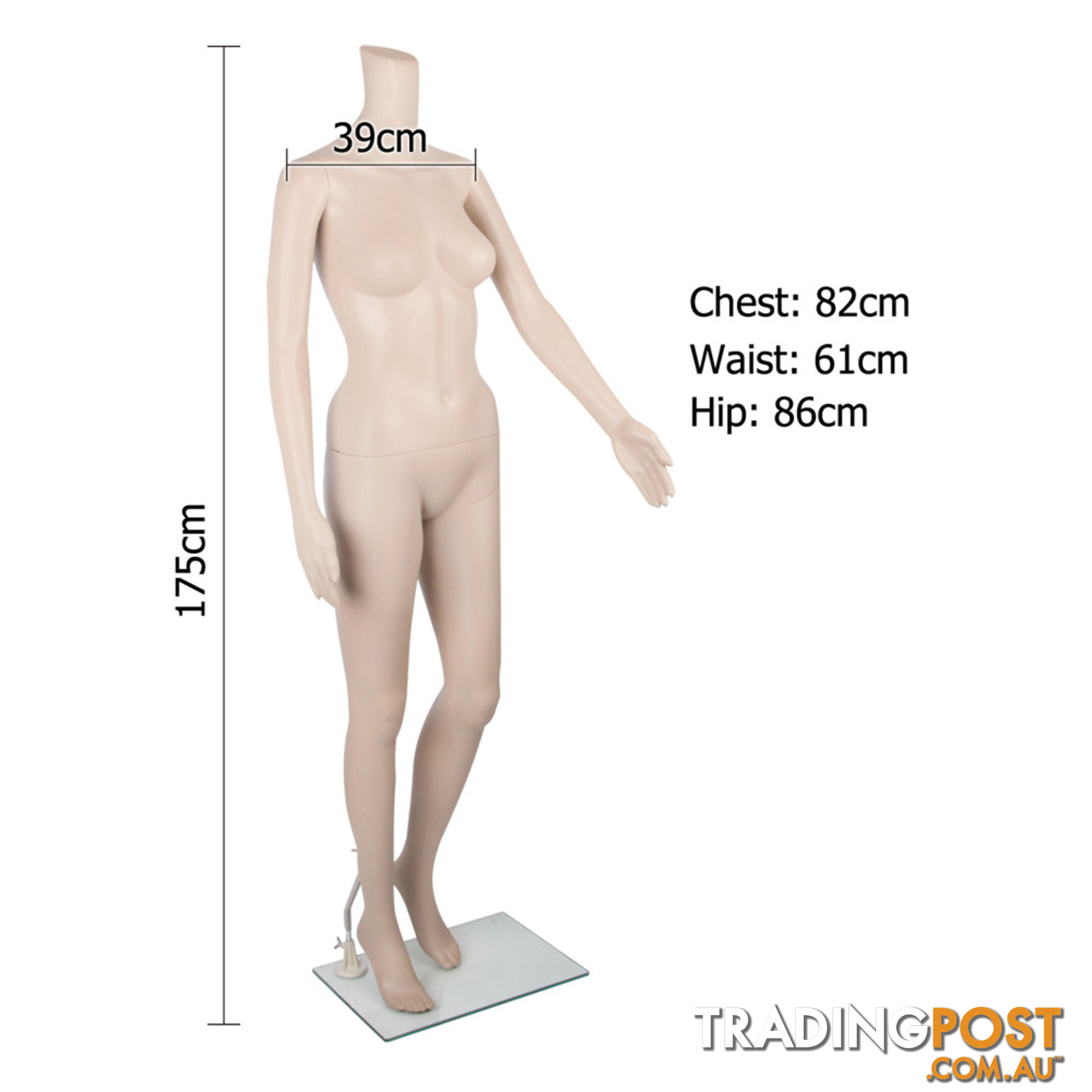 Headless Full Body Female Mannequin Cloth Display Tailor Dressmaker Skin Tone 175cm