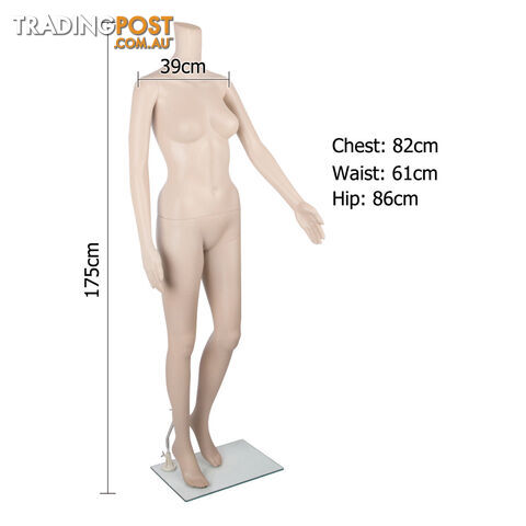 Headless Full Body Female Mannequin Cloth Display Tailor Dressmaker Skin Tone 175cm