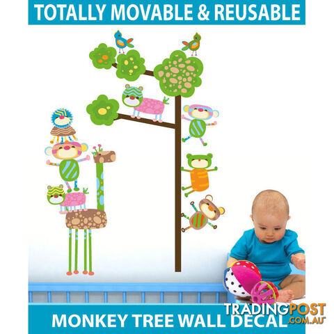 Extra Large Size Funky Monkeys in a Tree Wall Stickers  - Totally movable