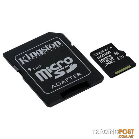 KINGSTON SDC10G2/128GBFR 128GB microSDXC Class 10 UHS-I upto 45MB/s with SD adaptor